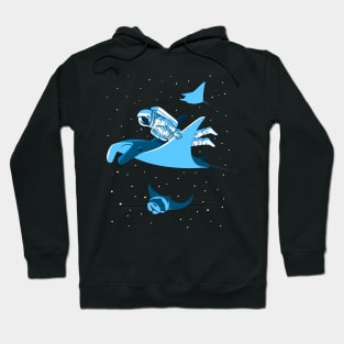 Astronaut traveling in blanket fish Hoodie